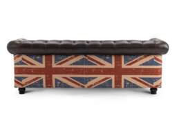 Faux Leather Brown 3 Seater Union Jack Chesterfield Sofa - thumbnail 7