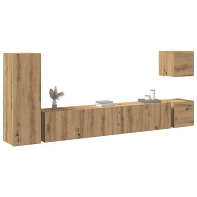 Berkfield 5 Piece Tv Cabinet Set Wall-Mounted Artisan Oak Engineered Wood - image 1