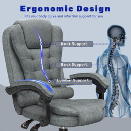 Onemill Ergonomic Office Chair With Tilt Function-Grey - thumbnail 2