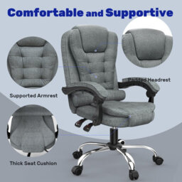 Onemill Ergonomic Office Chair With Tilt Function-Grey - thumbnail 3