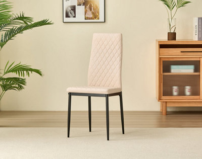 Outdoor Living (NW) Ltd Emily Leather Comfort Dining Chairs - Champaigne - Set Of 4 - image 1