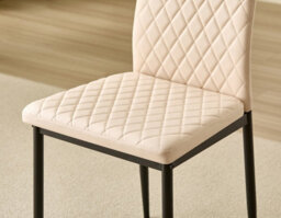 Outdoor Living (NW) Ltd Emily Leather Comfort Dining Chairs - Champaigne - Set Of 4 - thumbnail 5