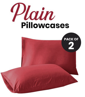 Ameha Pillowcase Pair Red Microfiber Pillowcase-Soft Envelope Closure Pillowcase, Machine Washable Bedding Pillow Cover 50X75Cm - image 1