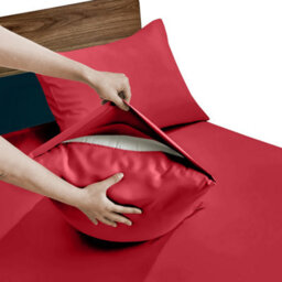 Ameha Pillowcase Pair Red Microfiber Pillowcase-Soft Envelope Closure Pillowcase, Machine Washable Bedding Pillow Cover 50X75Cm - thumbnail 9