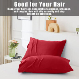 Ameha Pillowcase Pair Red Microfiber Pillowcase-Soft Envelope Closure Pillowcase, Machine Washable Bedding Pillow Cover 50X75Cm - thumbnail 8