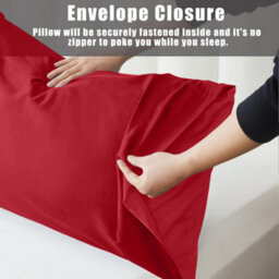 Ameha Pillowcase Pair Red Microfiber Pillowcase-Soft Envelope Closure Pillowcase, Machine Washable Bedding Pillow Cover 50X75Cm - thumbnail 7