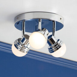 Litecraft Skipton Chrome 3 Light Led Bathroom Ceiling Spotlight Plate - thumbnail 1