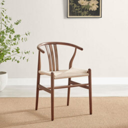 Furniturebox Uk Penrose Walnut And Marble Effect Round Dining Table & 4 Walnut Caia Dining Chairs - thumbnail 7