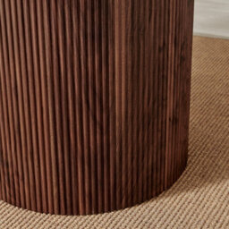 Furniturebox Uk Penrose Walnut And Marble Effect Round Dining Table & 4 Walnut Caia Dining Chairs - thumbnail 5