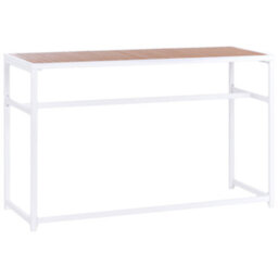 Beliani Garden Bar Table Avetrana 150 Cm 50 Cm Brown/ White