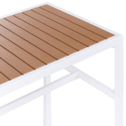 Beliani Garden Bar Table Avetrana 150 Cm 50 Cm Brown/ White - thumbnail 6