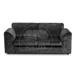 Furnishings For Less UK Crystal Crushed Velvet Fabric Fabric Sofaset 3 And 2 Seater Sofa  Black - Full Back - thumbnail 3