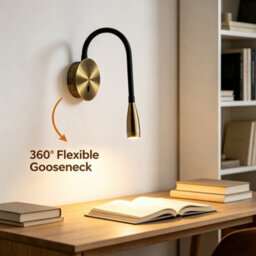 Amorly Bedside Reading Wall Light Adjustable Hose Wall Lamp With Switch 360 Rotating 3W - 4000K Bedroom Wall Lamps,antique Bronze - thumbnail 3
