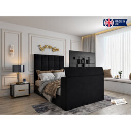 Luther Upholstered  Black Tv Bed Frame - thumbnail 7