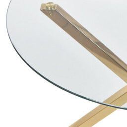 Beliani Dining Table Savoni Gold 90 Cm 90 Cm Tempered Glass - thumbnail 4