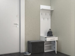 Duo Shoe Cabinet And Coat Rack Matte White - thumbnail 3