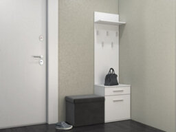 Duo Shoe Cabinet And Coat Rack Matte White - thumbnail 4