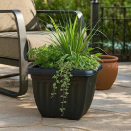 30M Square Athens Deep Planter Plant Flower Pot Plastic Black Garden Grow Container - thumbnail 5
