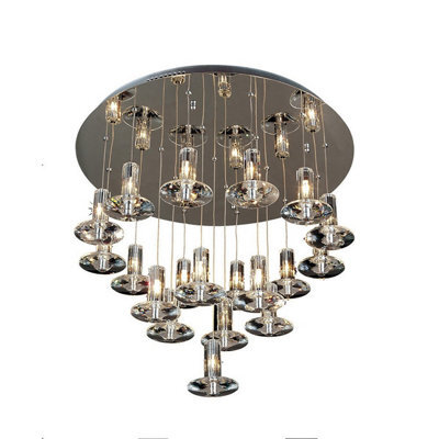 Luminosa Lighting Luminosa Troy Pendant Round 19 Light G4 Polished Chrome/crystal, Not Led/cfl Compatible - image 1