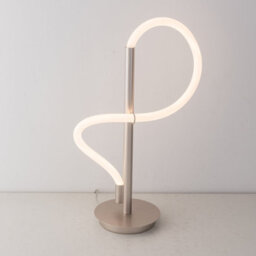 Harper Living Led Table Lamp With On/off Switch, Flexible Adjustable Polycarbonate Light, Matt Nickel, Non-Dimmable - thumbnail 1