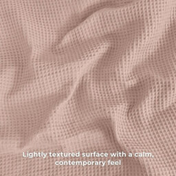 MHG Living Chunky Waffle Duvet Cover Set - Polycotton Blend, Button Fastening - (Single, Pink) - thumbnail 5