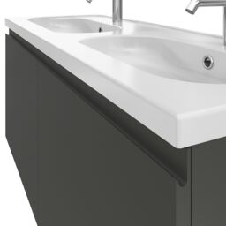 GoodHome Levanna Matt Dark Grey Wall-Mounted Vanity Unit & Basin Set (W)1200mm (H)480mm - thumbnail 5
