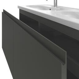 GoodHome Levanna Matt Dark Grey Wall-Mounted Vanity Unit & Basin Set (W)1200mm (H)480mm - thumbnail 6