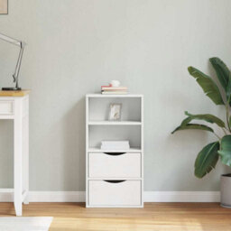 Berkfield Side Cabinet With Drawers Odda White 40X24X79 Cm Solid Wood Pine - thumbnail 3