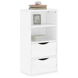 Berkfield Side Cabinet With Drawers Odda White 40X24X79 Cm Solid Wood Pine