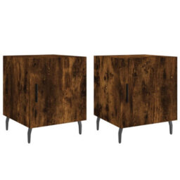 Berkfield Bedside Cabinets 2 Pcs Smoked Oak 40X40X50 Cm Engineered Wood - thumbnail 2