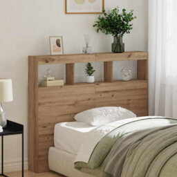 Walplus Headboard Cabinet With Led Artisan Oak 121 X 17 X 102 Cm - thumbnail 1
