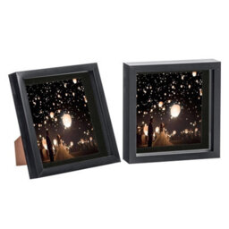 "Nicola Spring 8 X 8"" Photo Frames - Black/black Mount - 3D Picture Frame Box Portrait Display Case (6 X 6"" Mount) Set Of 2" - thumbnail 1