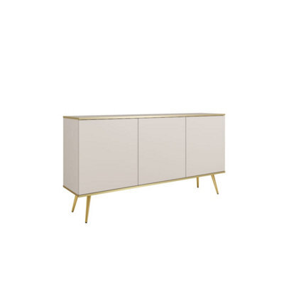 Arte Elegant Storage: Oro Sideboard Cabinet 1600mm X 850mm X 390mm In Beige With Gold Legs - image 1