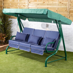 Alfresia Roma Swing Seat With Navy Blue Luxury Cushions - thumbnail 2
