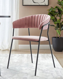 Beliani Set Of 2 Dining Chairs Mariposa Velvet Pink - thumbnail 2