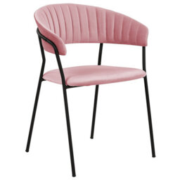 Beliani Set Of 2 Dining Chairs Mariposa Velvet Pink - thumbnail 5