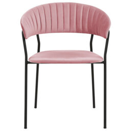 Beliani Set Of 2 Dining Chairs Mariposa Velvet Pink - thumbnail 6