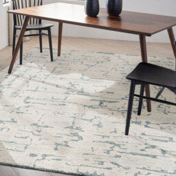 Teal Abstract Handmade Luxurious Modern Wool Rug For Bedroom & Living Room-236Cm X 297Cm - thumbnail 3