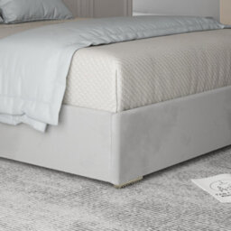 Arabella Upholstered Soft Velvet Metal Grey Bed Frame - thumbnail 3