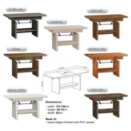 Extendable Coffee-To-Dining Table - Adjustable  116-156Cm, Height 59-70Cm Lefkas . - thumbnail 5