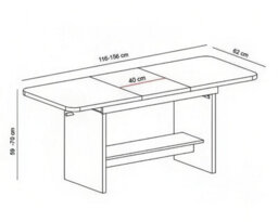 Extendable Coffee-To-Dining Table - Adjustable  116-156Cm, Height 59-70Cm Lefkas . - thumbnail 6