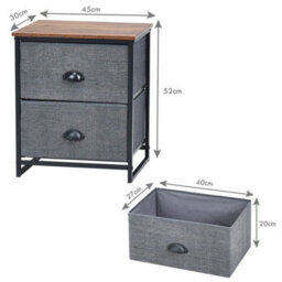 Gainoom Chest Of Drawers With 2 Drawers Home Storage Organizer Unit Black - thumbnail 2