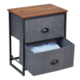 Gainoom Chest Of Drawers With 2 Drawers Home Storage Organizer Unit Black - thumbnail 9