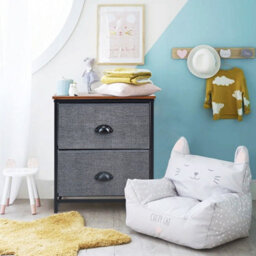 Gainoom Chest Of Drawers With 2 Drawers Home Storage Organizer Unit Black - thumbnail 8