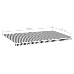 Walplus Replacement Fabric For Awning Garden Sun Shade Canopy Gazebo For Back Door, Porch, Patio Anthracite And White 6X3.5 M - thumbnail 6