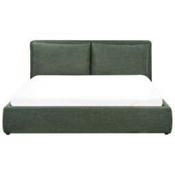 Beliani Ottoman Bed Fabric Bajonna 180 X 200 Cm (Eu Super King) Dark Green - thumbnail 7