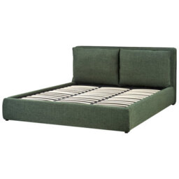 Beliani Ottoman Bed Fabric Bajonna 180 X 200 Cm (Eu Super King) Dark Green - thumbnail 6