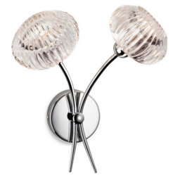 Luminosa Lighting Luminosa Lisbon 2 Light Indoor Wall Light Chrome, Clear Decorative Glass, G9