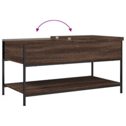 Berkfield Coffee Table Brown Oak 100X50X50 Cm Engineered Wood And Metal - thumbnail 8