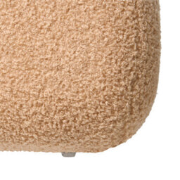 Wyld and Coco Beige Bouclé Square Pouffe 60 X 60 Cm - Upholstered Footstool For Modern Home Decor - thumbnail 7